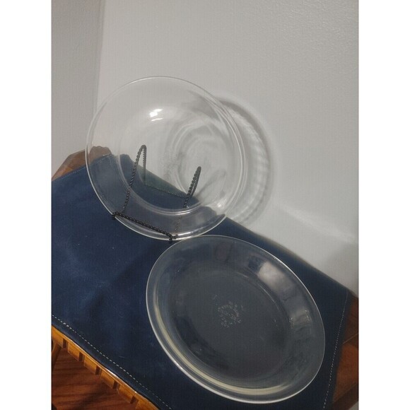 Vintage MCM Anchor Hocking Fire King Clear Glass Pie Plate Dish #459- Qty: 2 - Picture 1 of 7